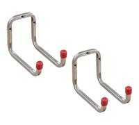 Gedotec Lot de 2 crochets muraux à visser en acier galvanisé | Duo | 2 crochets pour appareils Longueur : 173 mm avec matériel de fixation | Crochet polyvalent en métal | Support mural Garage |