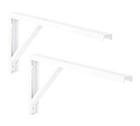 Gedotec Support Mural Triangle Étagère - Équerre Métal en Angle Droit pour Meuble de Rangement, Table, Cuisine, Bureau, Garage, Jardin, Rayonnage - en Acier Blanc - 400 x 30 x 180 mm - 2 Pièces