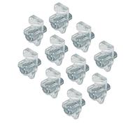 Gedotec Support Tablette Étagère - Goupille de Meuble de Rangement, Cuisine, Salle de Bain - Taquet en Plastique avec Tige en Acier Galvanisé de 5 mm - Planche en Bois ou Verre - Lot de 10