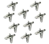 Gedotec Supports de tablettes en bois pour étagères, supports de fond en bois pour meubles - EASY FIX | Fixation pour tablettes | Supports de tablettes en acier nickelé | 20 pièces - Cheville de