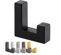 Gedotec TETRIS Crochet de Garde-Robe | 40 x 52 mm | Carré Simple Noir | Mural Porte-Manteau Invisible | Design, Matériel de Fixation Inclus
