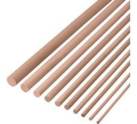 Gedotec Tiges rondes en hêtre de 8 mm | Baguettes de bricolage lisses en hêtre | Longueur des barres rondes de 1000 mm | Bâtons en bois de hêtre solides et de qualité supérieure | Lot de 5