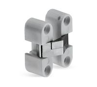 Gedotec Topfband H1964 Charnière de porte invisible pour porte de coffre - Laiton gris mat - Charnière de placard à enfoncer en bois - 11 x 33 mm - 1 pièce - Charnière de porte