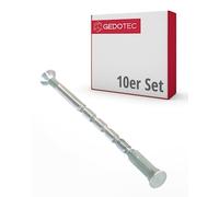 Gedotec Vis de meuble M4 | 10 pièces - vis à douille | vis d'assemblage en acier nickelé M4 x 75 mm | connecteur d'armoire à empreinte cruciforme PZ2 et lame plate