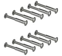 Gedotec Vis de meuble M6 | 10 pièces - vis à douille | Connecteur acier nickelé | Épaisseur 32-42 mm | Connecteur d'armoire à fente cruciforme PZ2 et lame plate