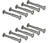 Gedotec Vis de meuble M6 | 100 pièces - vis à douille | Connecteur acier nickelé | Épaisseur bois 56-65 mm | Connecteur d'armoire à fente cruciforme PZ2 et lame plate