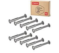 Gedotec Vis de meuble M6 | 50 pièces- vis à douille | Connecteur acier nickelé | Épaisseur bois 65-76 mm | Connecteur d'armoire à fente cruciforme PZ2 et lame plate