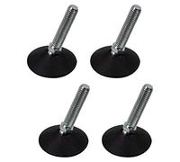 GedoTec® Vis de réglage vis réglable en acier galvanisé | Avec rotule | 500 kg | Filetage M8 ou M10 | Produit de qualité pour votre intérieur, Stahl verzinkt / Kunststoff schwarz, 4 Stück - M10 x 45 mm