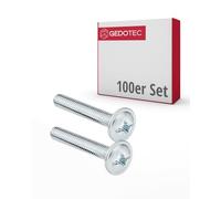 Gedotec Vis pour meubles M4 acier galvanisé - H10644 | 100 pièces - Vis pour poignées de meubles | Connecteur pour meubles - M4 x 50 mm