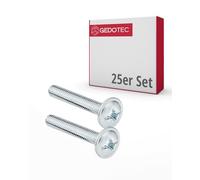 Gedotec Lot de 25 vis filetées M4 pour poignées de tiroir et boutons - H10644 - Filetage M4 x 20 mm - Vis de poignée de meubles pour cuisine et portes d'armoire - Acier galvanisé