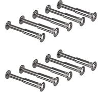 Gedotec Vis pour meubles M6 | 10 pièces - vis à douille | Vis d'assemblage en acier nickelé | Épaisseur du bois 76-86 mm | Connecteur d'armoire à fente cruciforme PZ2 et lame plate