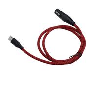 Gedourain Câble XLR vers USB Convertisseur de Liaison Micro Haute fidélité pour Enregistrement de Microphone, Plug and Play pour, Mac, Rouge Noir, Diamètre 6 Mm, adapté aux Chanteurs Musiciens (#3)
