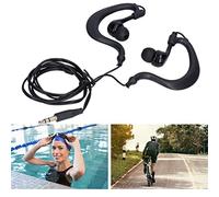 Gedourain Casque de Natation sous l'eau, Casque Stéréo avec Crochet d'oreille de 3,5 Mm, écouteurs Filaires de Sport étanches pour la Natation, la Course à Pied et Le Surf (Noir)