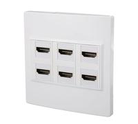 Gedourain Interface Multimédia Haute Définition 4K, Plaque Murale à 6 Ports pour Système de Divertissement à Domicile