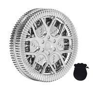 Gedourain Jouet Haptique en Métal pour TDAH, Motif de Moyeu Creux, pour Adultes et Enfants, Portable, Magnétique, Soulagement du Stress, Jouet Coulissant pour Bureau Amusant (Argent Noir) (Argent)