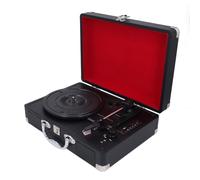 Gedourain Lecteur de Disque Phonographe Vintage Portable, Plateau Tournant à 3 Vitesses, 33/45/78 TR/Min, avec Aiguille Rubis, pour Les Amateurs de Musique, Matériau ABS