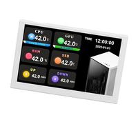 Gedourain Mini écran USB IPS 5" Résolution 800 X 480 Type C sous-écran Affichage de la Température de L'ordinateur pour AIDA64, Paramètres Personnalisables pour Moniteur de Données PC (Blanche)
