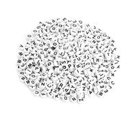 Gedourain Perles Rondes en Acrylique de A à Z, 500 Pièces, Blanches avec