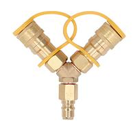 Gedourain Séparateur de Gaz en Y de 3/8 Pouces, Adaptateur de Connexion Rapide Bidirectionnel pour Barbecues à Charbon, Fours à Pizza, Chauffages de Terrasse, Générateurs de Foyers