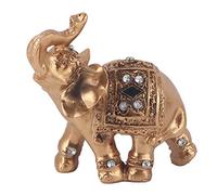 Gedourain Statue d'éléphant, Figurine élégante avec la Trompe tournée vers Le Haut, Ornement d'éléphant à Collectionner Décoration d'intérieur (9x9cm)