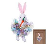 GEDOX Couronnes de Pâques pour porte d'entrée, couronne de Pâques | Joli cintre de porte avec couronne de lapin de Pâques | Décoration de porte de Pâques, couronne de printemps