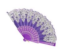 GEDOX Éventail chinois pliable de style chinois, éventail pliable de style chinois, éventail à main pour femme, éventail avec pompon, pour mariage, danse, fête cosplay, décoration murale