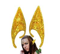 GEDOX Oreilles d'elfe pour femme, oreilles de fées de vampires elfes d'Halloween, oreilles pointues en latex, poignets pour oreilles de déguisement, costume lavable, accessoires de déguisement