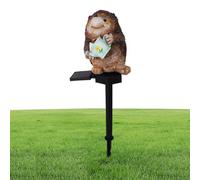 GEDOX Piquets solaires pour jardin, lumière solaire de piquet de hérisson, statue extérieure de lumières décoratives solaires - Exquises lumières décoratives de lampe de terre de hérisson pour patio