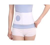 GEDRACKPMYN Ceinture de hernie de stomie réglable, Bandage de Soutien Abdominal pour iléostomie pour Hommes et Femmes, Bande de Taille élastique Confortable et Respirante après colostomie,L,White