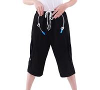 GEDRACKPMYN Sac de Jambe pour cathéter, Pantalon Porte-Sac à Urine avec Poches zippées, Pantalon de cathéter pour Incontinence pour néphrostomie, cathéters sus-pubiens et biliaires,XL