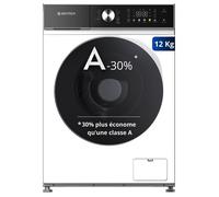 GEDTECH Lave-linge frontal GLLPS121400WH - 12 Kg - 1400 tr/mn - 16 prog - Eco - Rapide - Très Faible conso - Panneau LED couleur