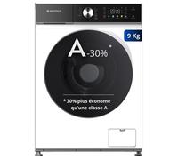 GEDTECH Lave-linge frontal GLLPS91400WH - 9 Kg - 1400 tr/mn - 16 progr - Eco - Intensif - Rapide - Très Faible conso - LED couleur