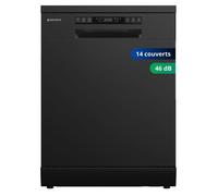 GEDTECH - Lave-vaisselle posable noir 14 couverts GLV1446BL - Départ différé - Eco - Rapide - 46 dB