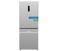 GEDTECH Réfrigérateur combiné GCB417NFIX 417L Grande largeur 70cm - congélateur bas - No Frost - Inox
