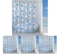 Gedy 180 x 200, Bleu Clair, G-Orbite, fabriqué en Tissu peva, Finition, Design R&S, Rideau de Douche avec 12 Anneaux, 2 Ans de Garantie (Lot de 4)