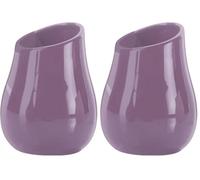 Gedy Adelaide Salle de Bain, Dimensions et Poids : 13 x 9,8 x 9,8 cm et 0,27 kg, Porte-Brosse à Dents en céramique, Finition Lilas, Design R&S, 2 Ans de Garantie, Unique (Lot de 2)
