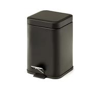 Gedy | Argenta Panier de salle de bain carré en acier inoxydable, finition noire, capacité 3 litres, dimensions 16, 5 x 21,5 x 25 cm et poids 0,76 kg
