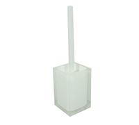 Gedy Auckland Brosse WC Blanche, Dimensions et Poids : 37,5 x 9,8 x 9,8 cm et 0,855 kg, fabriquée en résine Transparente de Haute qualité, Brosse de Toilette Design de R&D, Fait à la Main, 2 Ans de