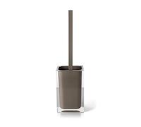 Gedy Taupe, Auckland, Mesures et Poids : 37,5 x 9,8 x 9,8 cm et 0,855 kg, Fabriqué en résine Transparente de Haute qualité, Brosse de Toilette Design de R&D, Fait à la Main, 2 Ans de Garantie, Unique