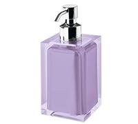 Gedy Auckland Dosasapone Salle de Bain Lilas, Dimensions : 16,2 x 7 cm, capacité 210 ML, Distributeur de Savon de Salle de Bain en résine Transparente de Haute qualité, Design R&S, Fait à la Main, 2