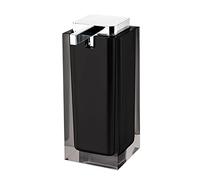 Gedy Auckland Dosasapone salle de bain noir, dimensions et poids : 16,2 x 7 x 11,3 cm et 0,415 kg, distributeur de savon de salle de bain en résine transparente de haute qualité, design R&D, fait à la