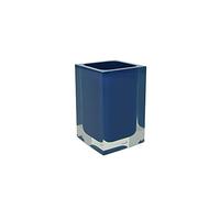 Gedy Auckland Porte-Brosse à Dents Bleu Dimensions et Poids : 11 x 7,2 x 7,2 cm et 0,29 kg, Porte-Brosse à Dents en résine Transparente de Haute qualité, Design R&D, Fait à la Main, 2 Ans de Garantie