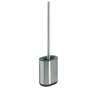 Gedy Biagio Brosse WC en Silicone, Acier Inoxydable, brossé, 9 x 9 x 39 cm, sans perçage, avec bioadhésif