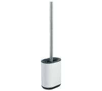 Gedy Brosse WC Biagio – Murale ou au sol, silicone et inoxydable, blanc, sans perçage, bioadhésif
