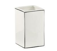 Gedy Blanc, G-Lucrezia, Salle de Bain, Porte-Brosse à Dents en céramique, 2 Ans de Garantie, Design R&D, Dimensions 11 x 7 x 7 cm, Unique