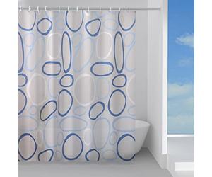 Gedy | Bols Rideau de Douche en Peva, Finition Bleue, Dimensions 200 x 120 x 0,1 cm et Poids 0,245 kg
