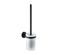 Gedy Eros Brosse WC Murale en Verre Noir Mat 36,6 x 8,5 x 12 cm