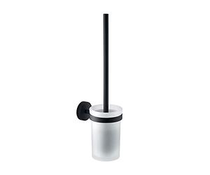 Gedy Eros Brosse WC Murale en Verre Noir Mat 36,6 x 8,5 x 12 cm