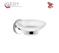 3S GEDY FELCE FE11 PORTE SAVON EN ACIER AVEC BOITIER EN VERRE SATINÈ WC