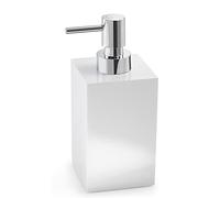 Gedy G-Bangkok Dosassavon Blanc, Dimensions et Poids : 17,3 x 7,3 x 8,4 cm et 0,365 kg, capacité 250 ML, Distributeur de Savon de Bain en résine et Sable, Design R&D, 2 Ans de Garantie, Unique